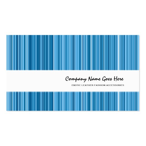 Blue fashion vertical pin striped business card template