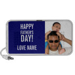 Blue Father's Day Custom Photo Doodle Speaker