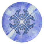 Blue Feather Fractal Plate