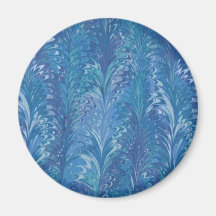 Blue Feathered Swirl Paint Magnet