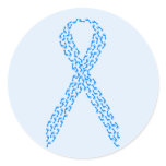 Blue Feet Awareness Ribbon Round Sticker