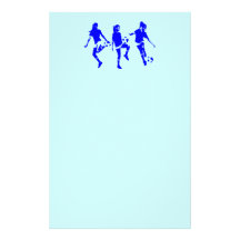 Blue Female Soccer Skills Customized Stationery