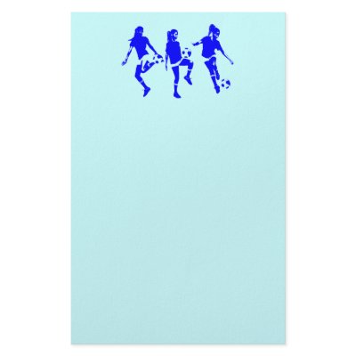 Blue Female Soccer Skills Customized Stationery by Auslandesign