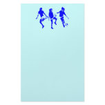 Blue Female Soccer Skills Customized Stationery