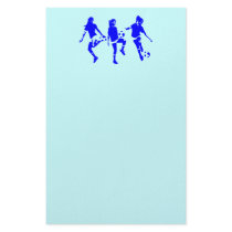 Blue Female Soccer Skills Customized Stationery