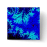 Blue Fern Fractal Button