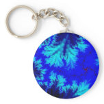 Blue Fern Fractal Keychains