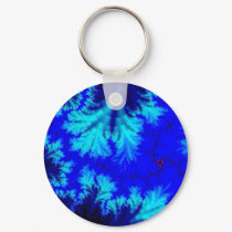 Blue Fern Fractal keychains