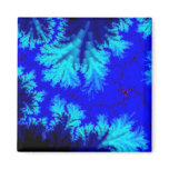Blue Fern Fractal Refrigerator Magnets
