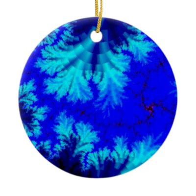 Blue Fern Fractal Ornaments by kalos_eidos