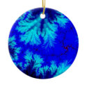 Blue Fern Fractal ornaments