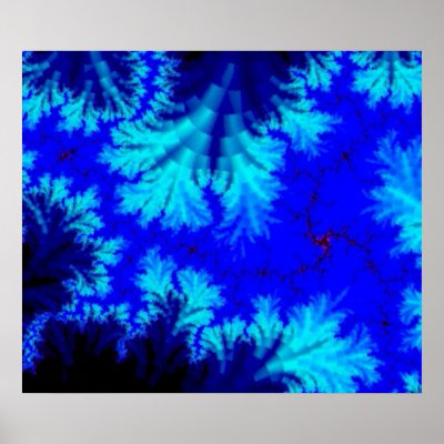 Blue Fern Fractal Print by kalos_eidos