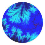 Blue Fern Fractal Sticker