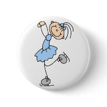 Blue Figure Skater Button