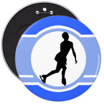 Blue Figure Skating Button