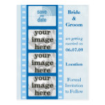 Blue Film Strip Save the Date Photo Postcards