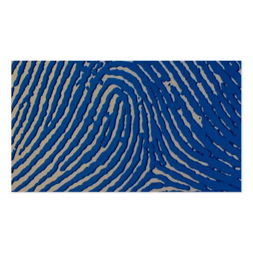 Blue fingerprint magnified business cards (back side)