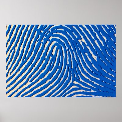Blue fingerprint magnified by inspirelove