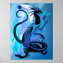 Blue Fire and background Posters