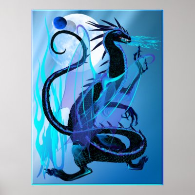 Blue Fire and background Posters by Lotacats