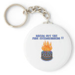 Blue Fire Extinguishers Birthday Cake Keychain