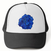 Blue Fire Rose Hat by atteestude Blue Fire Rose Hat