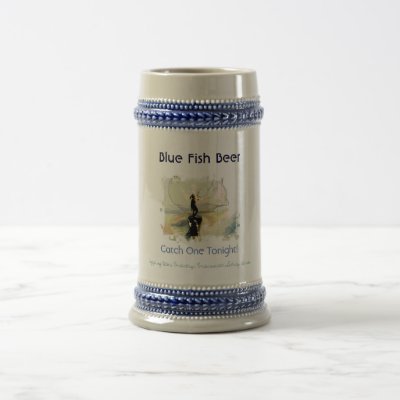 Blue Fish Beer Stein Mug by anni_909