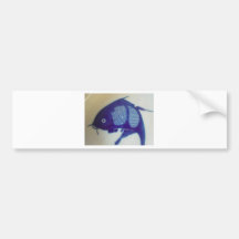 Blue Fish Design Bumper Sticker