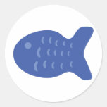 blue fish icon sticker