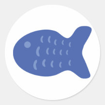 blue fish icon sticker