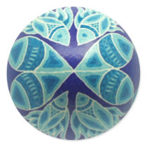 Blue Fish Pysanka Sticker
