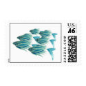Blue Fish School Stamp