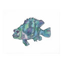Blue Fish Sparkly Children's Wall Art Poster posters by lillyarts Blue Fish Sparkly Children's Wall Art Poster posters