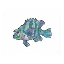 Blue Fish Sparkly Children's Wall Art Poster posters by lillyarts Blue Fish Sparkly Children's Wall Art Poster posters