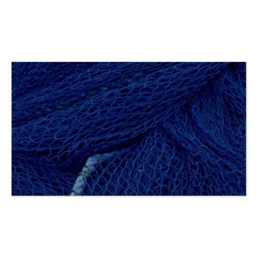 Blue fishing net business card template (back side)