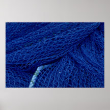 Blue fishing net print