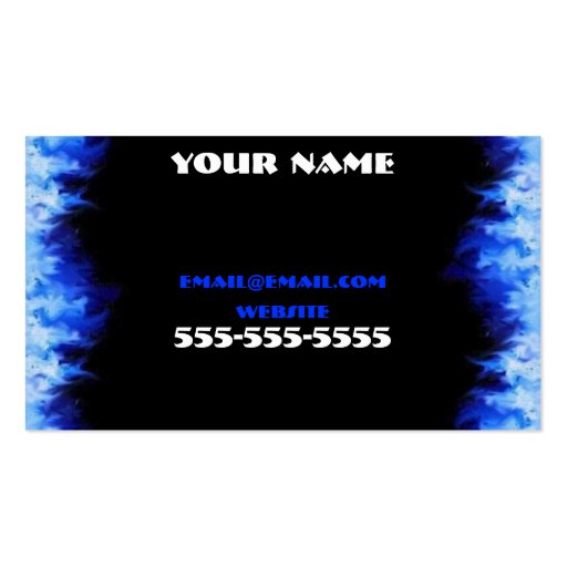 blue flame business card (back side)