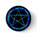 Blue Flame pentacle Pin