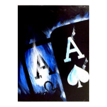 Blue Flame Pocket Aces Poker poster by Teo Alfonso posters