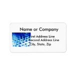 Blue flames through white grid design photo address label