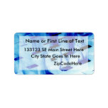 Blue flames through white grid design photo address label