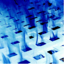 Blue flames through white grid design photo photo cut out