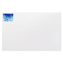 Blue flames through white grid design photo stationery