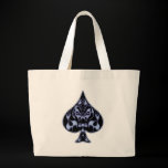 Blue Flaming Spade Skull bags