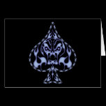 Blue Flaming Spade Skull cards
