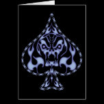 Blue Flaming Spade Skull cards