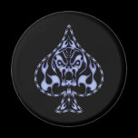 Blue Flaming Spade Skull magnets