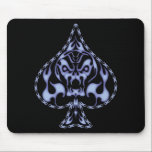 Blue Flaming Spade Skull mousepads