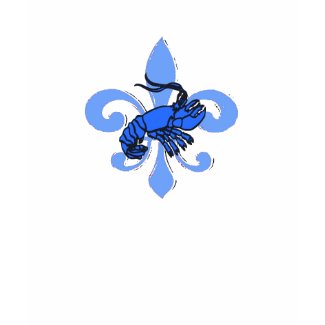 Blue Fleur De Lis, Blue Tiles Crawfish shirt