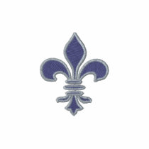 Blue Fleur de Lis Embroidered Shirt embroidered shirts